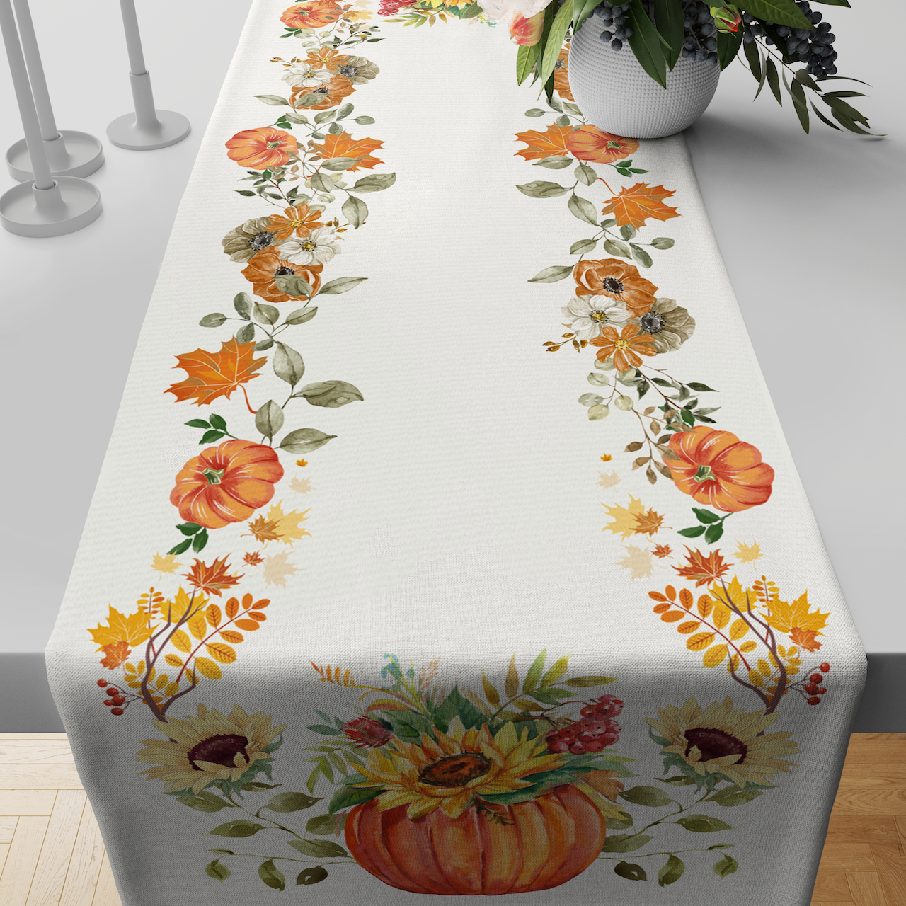 Fall Ayçiçeği Balkabağı Runner