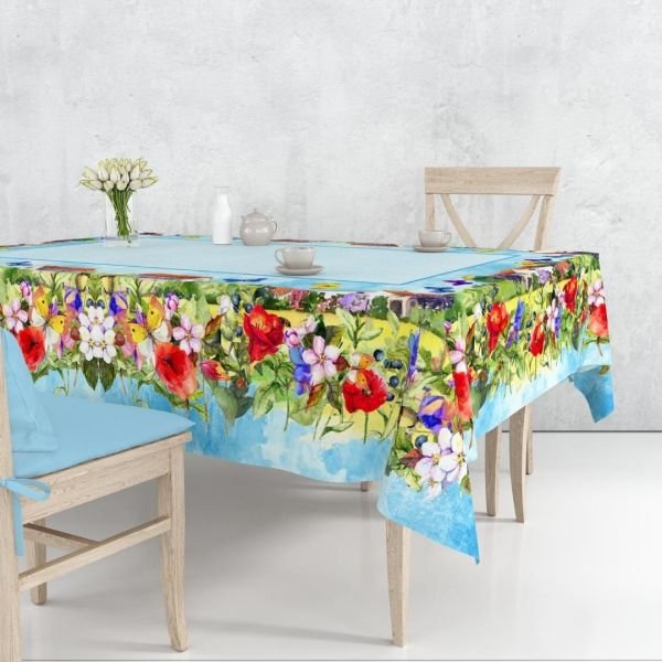 140 x 240 cm Spring Hause Mavi  Masa Örtüsü
