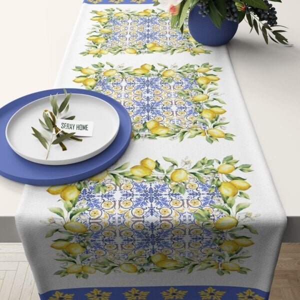Limonlu Seramik Beyaz Runner  45x150 cm