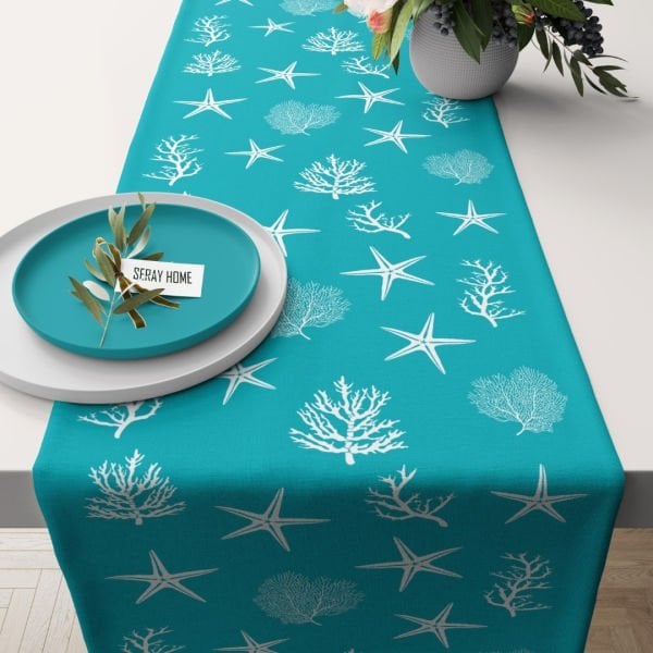 Marin Coral Turkuaz Runner 45x150 cm