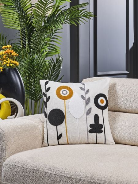 Bohem Özel 2 \' li Set Tasarım Punch Panç Nakış Pollen 44x44 cm Kırlent Kılıfı