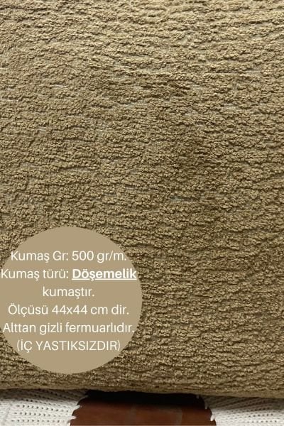 2 \' li Yaprak Desenli Punch  Nakışlı Kırlent Kılıfı Seti