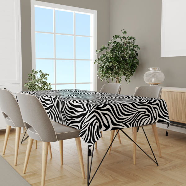 Zebra Desenli Masa Örtüsü