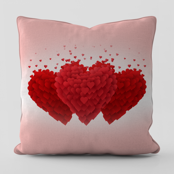 Sevgililer Günü Valentine's Day Temalı Pink Love  Kırlent Kılıfı
